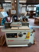 SCM T130N spindle moulder with Steff 2038 power feed. Purchaser responsible for electrical