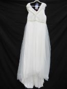 Sleeveless Floral Wedding Dress - Size 20
