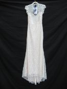 Floral Sleeveless Bridesmaid/Wedding Dress - Size M