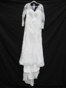 Floral Wedding Dress - Size 14-16