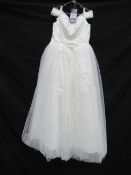 Floral Sleeveless Wedding Dress - Size Unknown