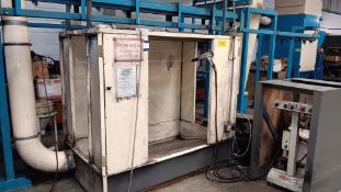 Colton M F E Dry Powder Coating Machine, with Gas Fired Oven Conveyor, Dust Extraction, and Gema