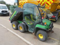 2014 John Deere six Wheel Diesel Gator with Cab and Hydraulic Tip