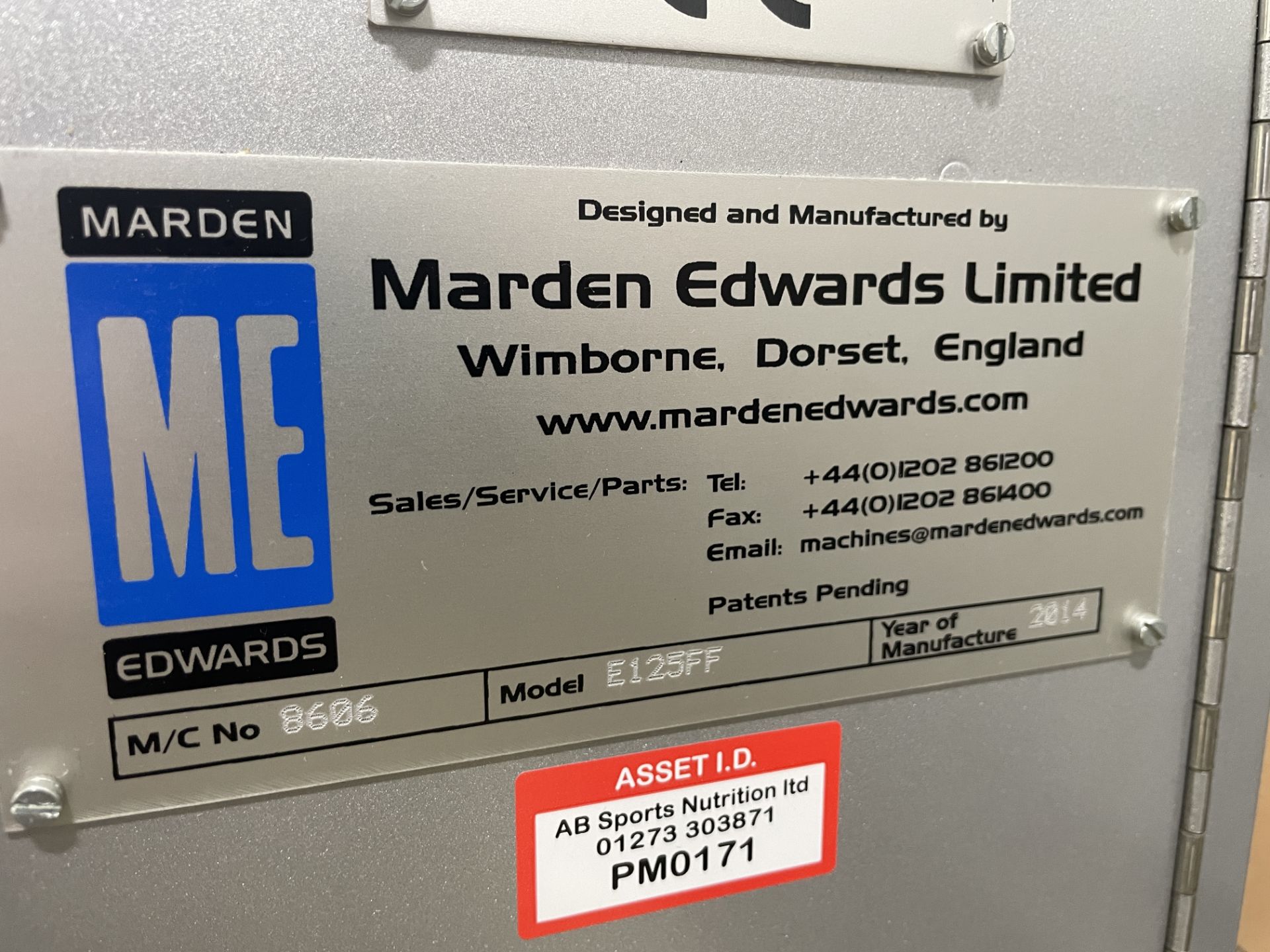 Marden Edwards E125 FF Over wrapping machine. YOM 2014. Sn 8606. - Image 10 of 16