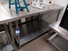 Stainless Steel Preparation Table (Approx. W 1400mm x D 800mm x H 900mm)