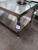 2x Stainless Steel Preparation Table (Approx. W 1400mm x D 800mm x H 600mm)