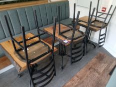 3 x Contemporary Restored Wooden Dining Tables (Approx. 650 x 600), with 3 x Metal Framed Wooden