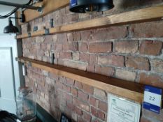 3 x Wooden Wall Mounted Shelves (2 x Approx. 2200, 1 x Approx. 1800) (Purchasers responsibility to
