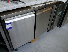Polar G377-02 Stainless Steel Double Door Mobile Counter Fridge
