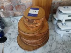 Quantity of oak effect 'tree trunk' serving trays
