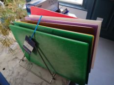 8 x Assorted Chopping Boards, with stand