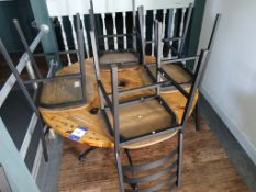 Contermporary Restored Wooden Circular Dining Table (Approx. 1100), with 4 x Metal Framed Wooden