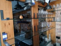 2 x Glazed Wall Mounted Shelves (Approx. 1600) (Purchasers responsibility to remove)