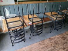 3 x Contemporary Restored Wooden Dining Tables (Approx. 650 x 600), with 3 x Metal Framed Wooden