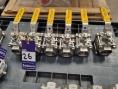 6x 1 1/2 inch stainless steel ball valves