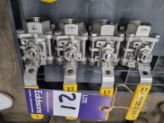 4x 1 inch stainless steel ball valves