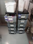2x Plastic Multi Drawer Units and Contents