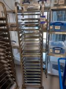 Bourgeat 20 Position Stainless Steel Tray Trolley with Vogue Gastronorm Trays