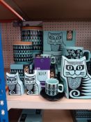 Various Hornsea Pottery (Teal) including Storage Pots, Cruets, Moneyboxes, Espresso Set, Mugs etc