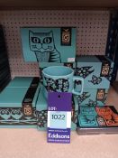 Various Hornsea Pottery (teal) Mugs, Cruets and Coasters