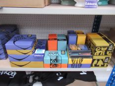 Various Hornsea Pottery in Purple, Chartruse, Yellow, Teal & Red. Featuring Dishes, Cruets, Moneybox