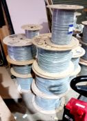6 x Batt cables 500m category 5 data cable reels & 1 x trident 500m cable & 100m cable