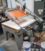 Kippax and Sons manual screen printer, approx. dimensions 1.07m x 0.97m, Serial Number 108201