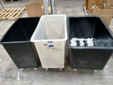3 x Plastic Mobile Storage Bins