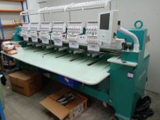 Ace Feiya CT-1206 6 head embroidery machine, Model 6C18-6E, 3.5m width, Serial Number 27411 (