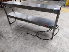 Nordstar twin shelf stainless steel heated pass shelf 1500mm(L) x 300mm(D) x 700mm(H)
