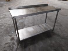 Parry stainless steel preparation table with under shelf 1400mm(W) x 600mm(D) x 900mm(H)