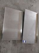 2 x Stainless steel preparation table tops (no legs) 1220mm(W) x 610mm(D), 1000mm(W) x 600mm(D)