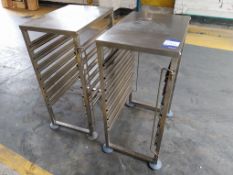 2 x Stainless steel 7 tray racks