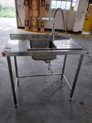 Parry stainless steel sink unit 1000mm(L) x 600mm(D) x 920mm(H)