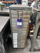 Fifteen drawer metal storage cabinet