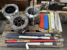 Pallet of assorted welding accessories & wire