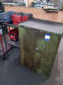 Engineers’ double door cabinet and two-tier shelving unit to include large quantity of drill