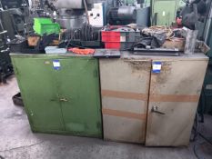 2 Steel engineering cabinets contents included to include drills, gears (large quantity) mandrels (