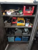 Steel double door engineers’ cabinet. Contents to include tooling, calibration equipment,