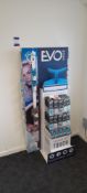 Evoshave Series 2 Cardboard Display Stand containing Starter Packs and Cartridges
