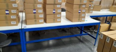 2x Work Bench- Contents Excluded (Approximately 2m) with 2x High Backed Swivel Chair