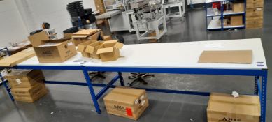 2x Workbench (Approximately 2m) with 2x High Backed Swivel Chair
