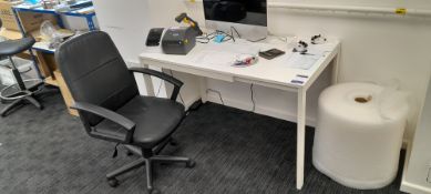 Extendable Office Desk and Swivel Office Chair (Contents excluded)