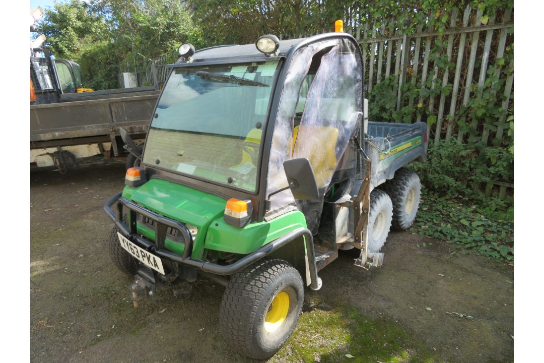 2014 John Deere Six Wheel (4X2) Gator with Cab and White Lining Equipment YY63 PKA. - Image 1 of 10