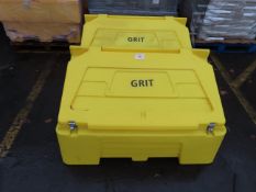 2 x yellow grit storage bins (estimated 200L capacity)