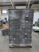 12 x grey plastic external stacking storage containers (800 x 600 x 450mm)