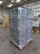 12 x grey plastic external stacking storage containers (800 x 600 x 450mm)