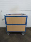 FETRA wooden sided container trolley with braked wheels - 600kg capacity (100 x 70cm)