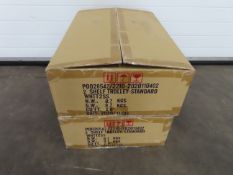2 x Plastic two tier standard shelf trolley (boxed)