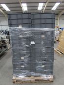 12 x grey plastic external stacking storage containers (800 x 600 x 450mm)